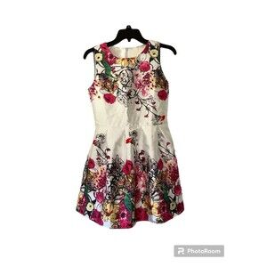 Floral mini flare dress size large